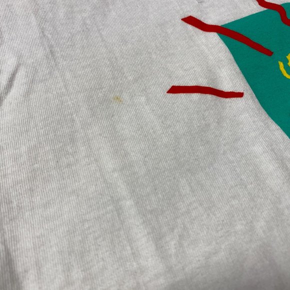 Vintage Hanes Beefy Tee 90s Shirt Men Large L White Jazz City 92 Edmonton 1992 - Picture 4 of 7